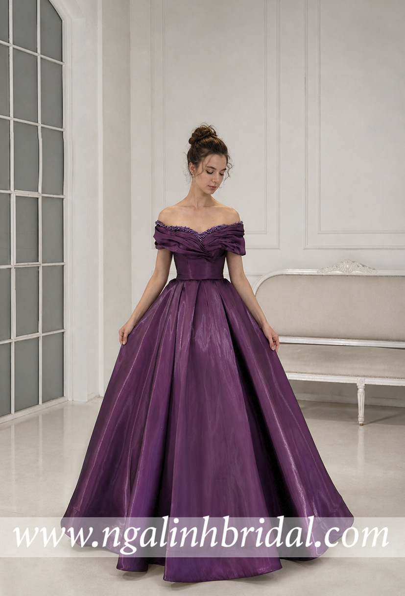 PURPLE GLOSSY GOWN